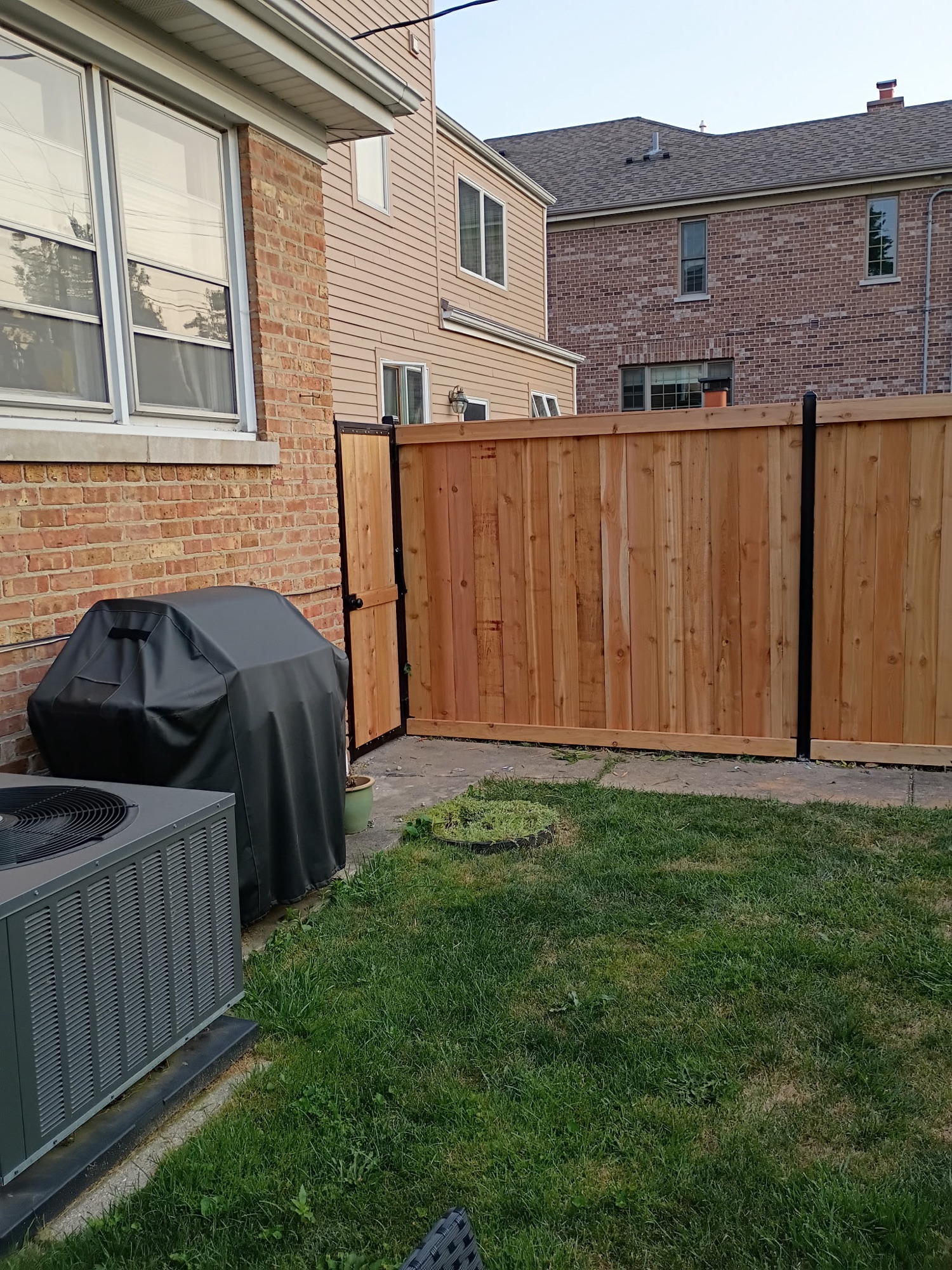 Backyard cedar privacy fence