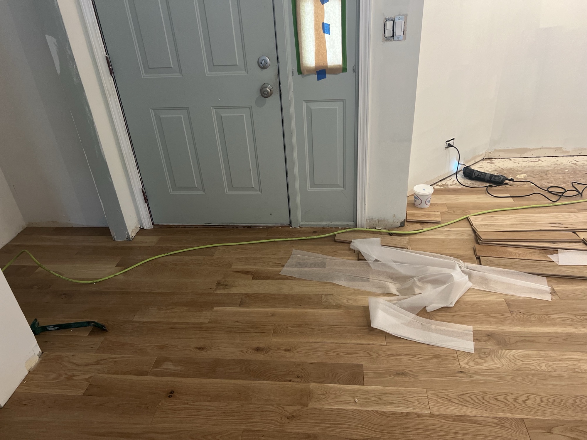 Oak hardwood flooring entryway
